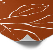 焦げたオレンジ色の植物性フローラ赤ちゃんシャワーへようこそ ポスター (角)