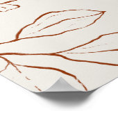 焦げたオレンジ色の植物性フローラ赤ちゃんシャワーへようこそ ポスター (角)