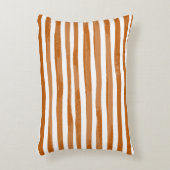 焦げたオレンジ色の水ストライプ色のドームランバーピロー アクセントクッション (正面(垂直))