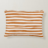 焦げたオレンジ色の水ストライプ色のドームランバーピロー アクセントクッション (裏面)