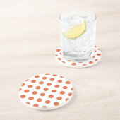 焦げたオレンジ色の水玉模様 コースター (側面)