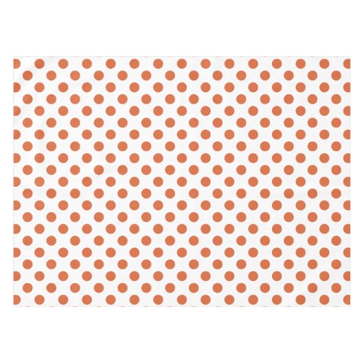 焦げたオレンジ色の水玉模様 テーブルクロス (正面(横))