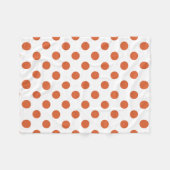 焦げたオレンジ色の水玉模様 フリースブランケット (正面(横))