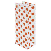 焦げたオレンジ色の水玉模様 ワインギフトバッグ (裏面アングル)