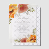 焦げたオレンジ色の水。フローラ結婚秋 ベラム紙招待状 (オフセット (招待状))