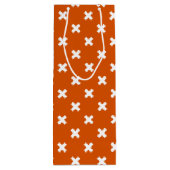 焦げたオレンジ色の白いステッチ ワインギフトバッグ (裏面)