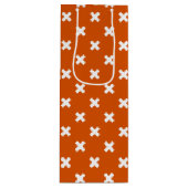 焦げたオレンジ色の白いステッチ ワインギフトバッグ (正面)