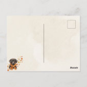 焦げたオレンジ色の紅葉ブラックラボ秋ムード ポストカード (裏面)