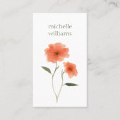 焦げたオレンジ色の花と森の緑のフローラ 名刺 (正面)