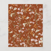 焦げたオレンジ色の野生の花の赤ちゃんシャワーサンキューカード (裏面)