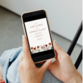 焦げたオレンジ色の野生の花の赤ちゃんシャワー招待状 招待状