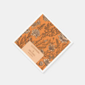 焦げたオレンジ色の野結婚花 スタンダードカクテルナプキン (角)