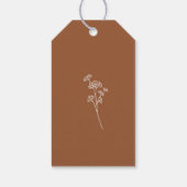 焦げたオレンジ色の野花のブライダルシャワーの恩恵 ギフトタグ (裏面)