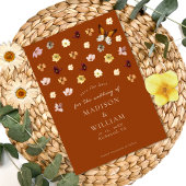 焦げたオレンジ色の野花ボホ日付カードを保存 セーブザデート