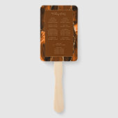 焦げたオレンジ色の金ゴールドアガテブラウン結婚式 プログラム ハンドファン (裏面)