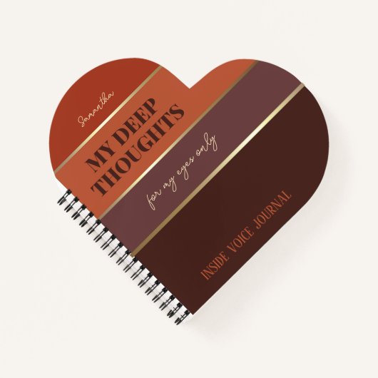 焦げたオレンジ色の金ゴールドエレガント金ゴールドポケットジャーナル ノートブック (正面)