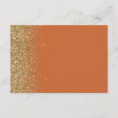 焦げたオレンジ色の金ゴールドグリッター結婚エッジの詳細 エンクロージャーカード (裏面)