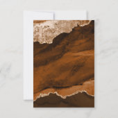 焦げたオレンジ色の金ゴールドテラコッタアゲートマーブル結婚ズ 出欠カード (裏面)