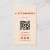 焦げたオレンジ色のQRコードGroovyフローラテラコッタボホ 名刺 (裏面)