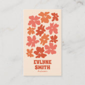 焦げたオレンジ色のQRコードGroovyフローラテラコッタボホ 名刺 (正面)