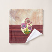 焦げたオレンジ色ベージュフローラバスルームのタオルセット バスタオルセット (ウォッシュタオル)