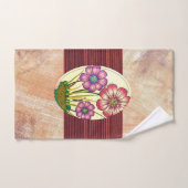 焦げたオレンジ色ベージュフローラバスルームのタオルセット バスタオルセット (ハンドタオル)