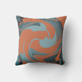 焦げたオレンジ色石板シーフオム抽象芸術フラワーモチーフ クッション (裏面)