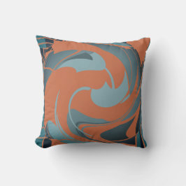 焦げたオレンジ色石板シーフオム抽象芸術フラワーモチーフ クッション