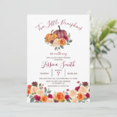 焦げたオレンジ2小さなかぼちゃ赤ちゃんシャワー 招待状 (スタンド正面)