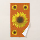 焦げたオレンジ – ひまわり バスタオルセット (ハンドタオル)