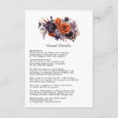 焦げたオレンジ、ダークパープル&ブラック結婚の詳細 エンクロージャーカード (正面)