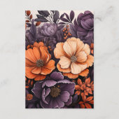 焦げたオレンジ、ダークパープル&ブラック結婚の詳細 エンクロージャーカード (裏面)