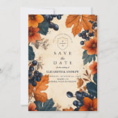 焦げたオレンジ&ネイビーベリー結婚ズ セーブザデート (正面)