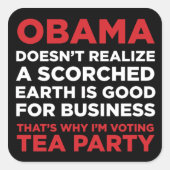 焦げた地球 スクエアシール (正面)