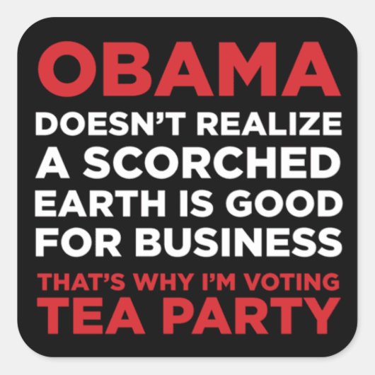 焦げた地球 スクエアシール (正面)