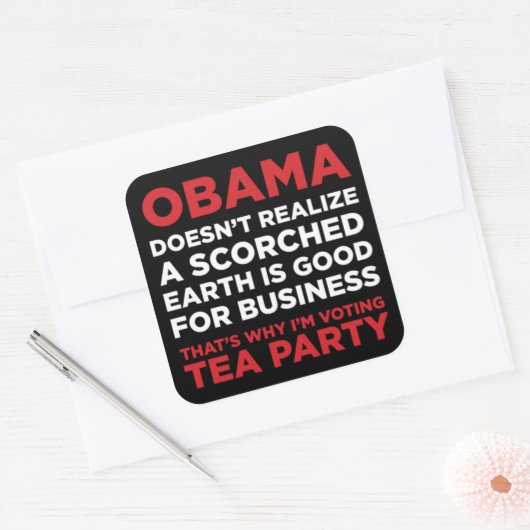 焦げた地球 スクエアシール (封筒)