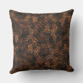 焦げた斑点と亀裂のある茶色のしわのあるテクスチャ クッション (裏面)