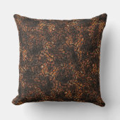 焦げた斑点と亀裂のある茶色のしわのあるテクスチャ クッション (正面)