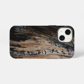 焦げた木の樹皮のテクスチャー iPhoneケース (裏面横)