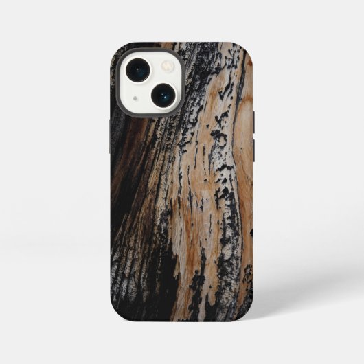 焦げた木の樹皮のテクスチャー iPhoneケース (裏面)