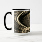 焦げた松のようなくねくねした見た目に溝がある マグカップ (左)