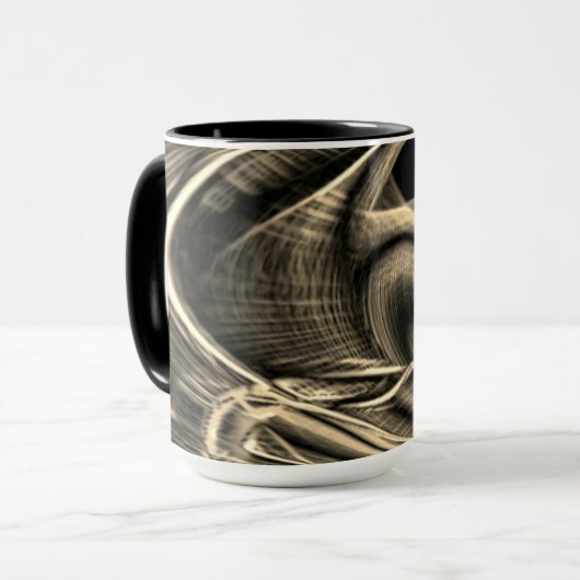 焦げた松のようなくねくねした見た目に溝がある マグカップ (正面左)