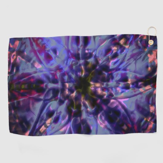 焦げた粗いテクスチャ濃い紫から汚れた紫 ゴルフタオル (横)