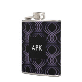 焦げた紫と黒の仕上げパターン フラスク (左)