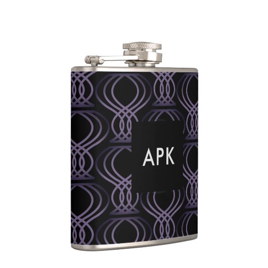 焦げた紫と黒の仕上げパターン フラスク (右)