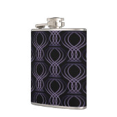 焦げた紫と黒の仕上げパターン フラスク (左)