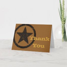 焦げた西部星の感謝カード サンキューカード