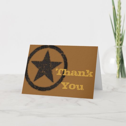 焦げた西部星の感謝カード サンキューカード (正面)