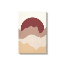 焦げた赤い太陽の壁アート – アースカラーポスター