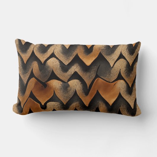 焦げた革 ランバークッション (正面)